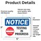 Signmission Testing In Progress Sign With Symbol, 5 in W x Rectangle, Vinyl Decal OS-2PACK-NS-D-35-L-18549 - alternate 5